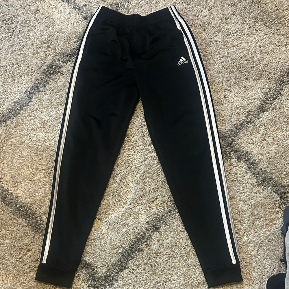 Adidas black/white jogger pants youth size 14
